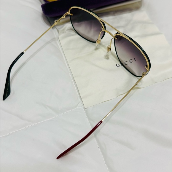 Gucci Gold Frame Sunglasses with Purple Lenses main image 7